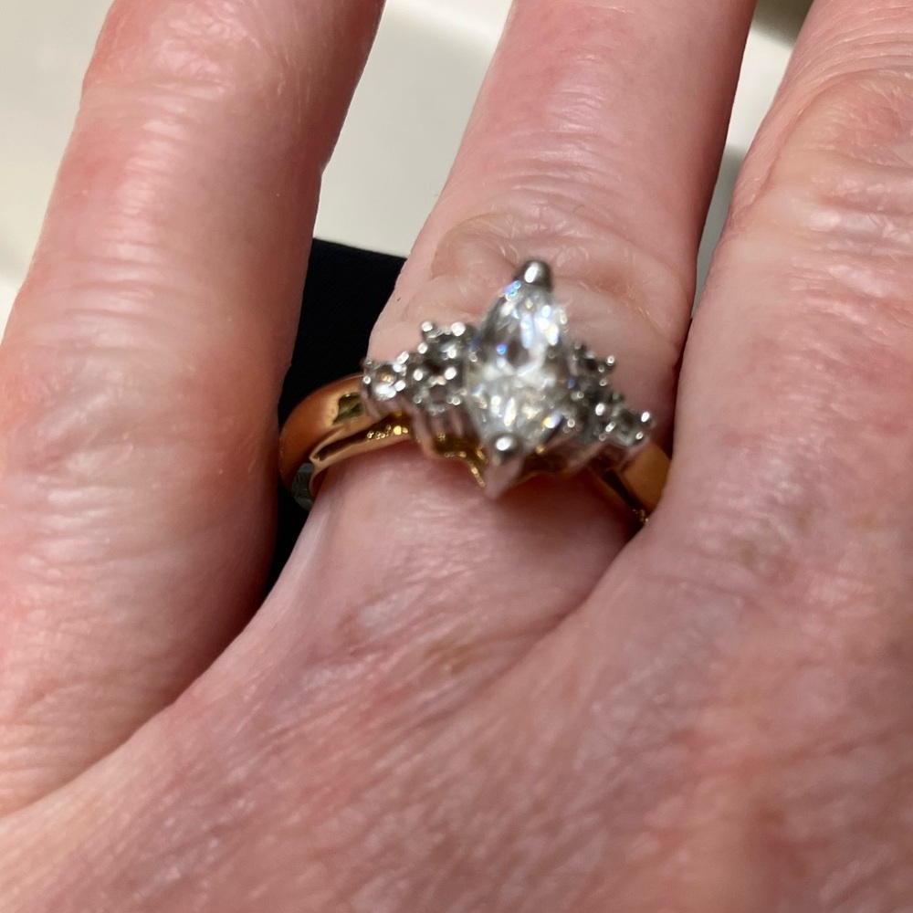 Marquis cut women’s ring faux diamond engagement style